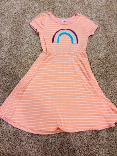 #73 girls size 6 rainbow dress, brand is social academy