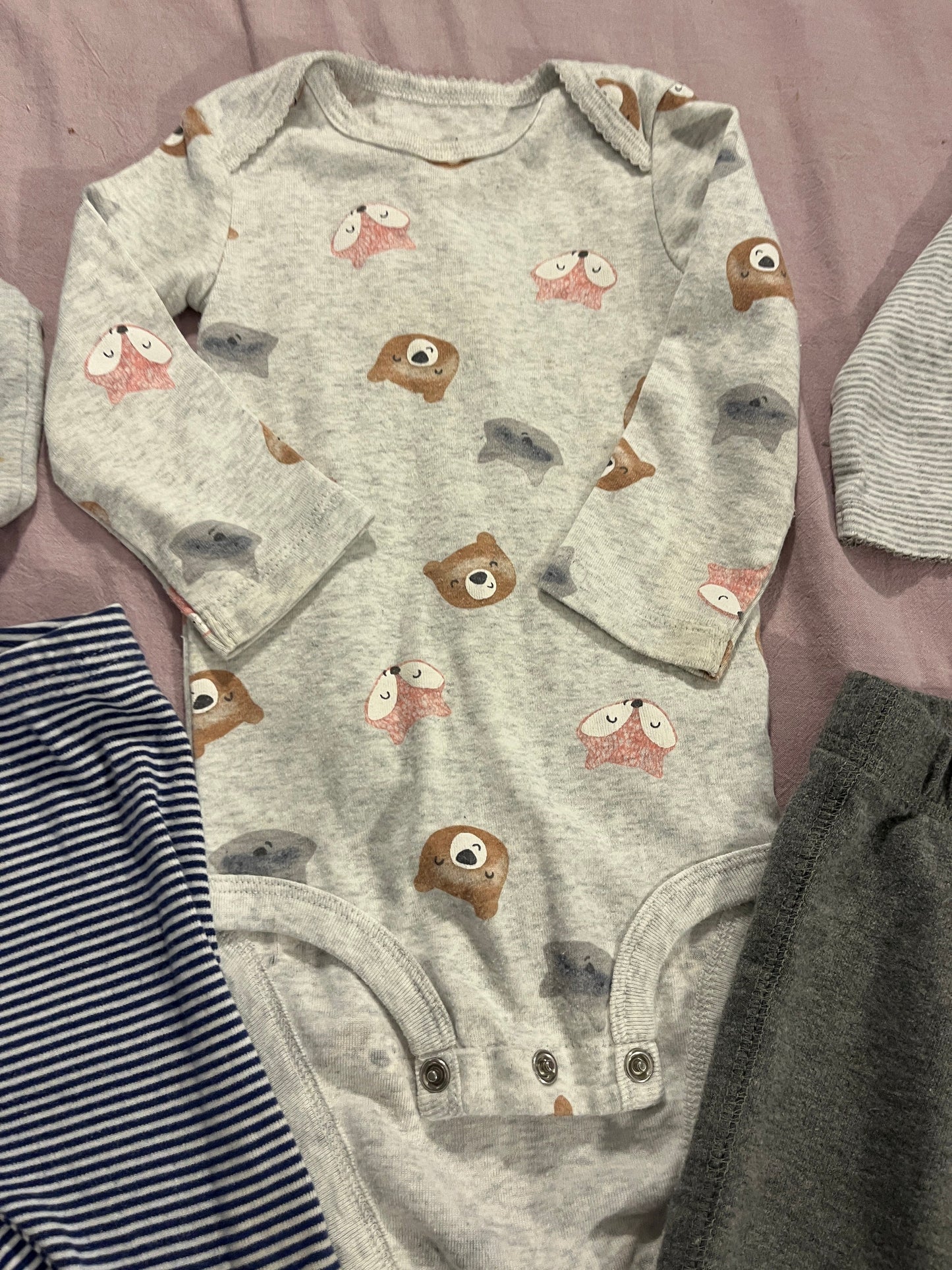 #211 Girls 12m Fox/Bear Onesie Set