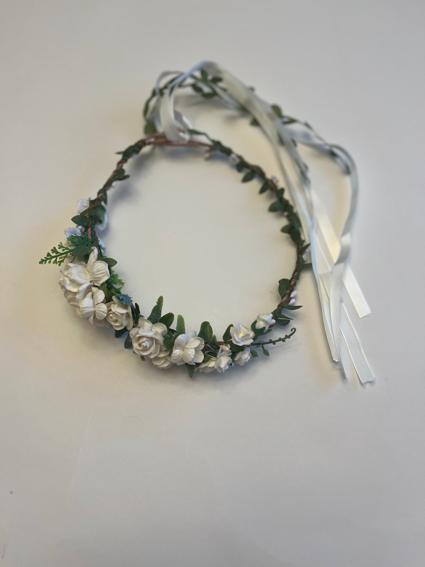 Seller 148 EUC. Flower crown worn 1x for 1st communion. From Etsy