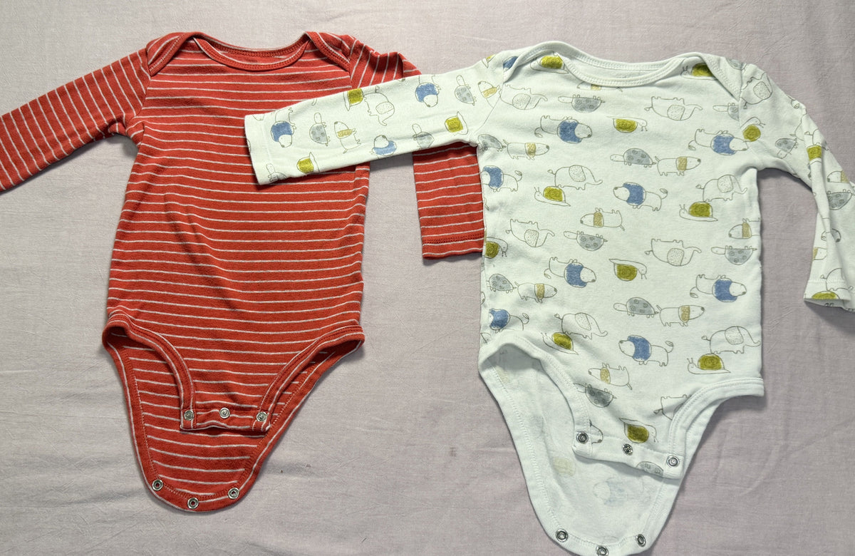#103 18m Red Stripe Onesie Bundle