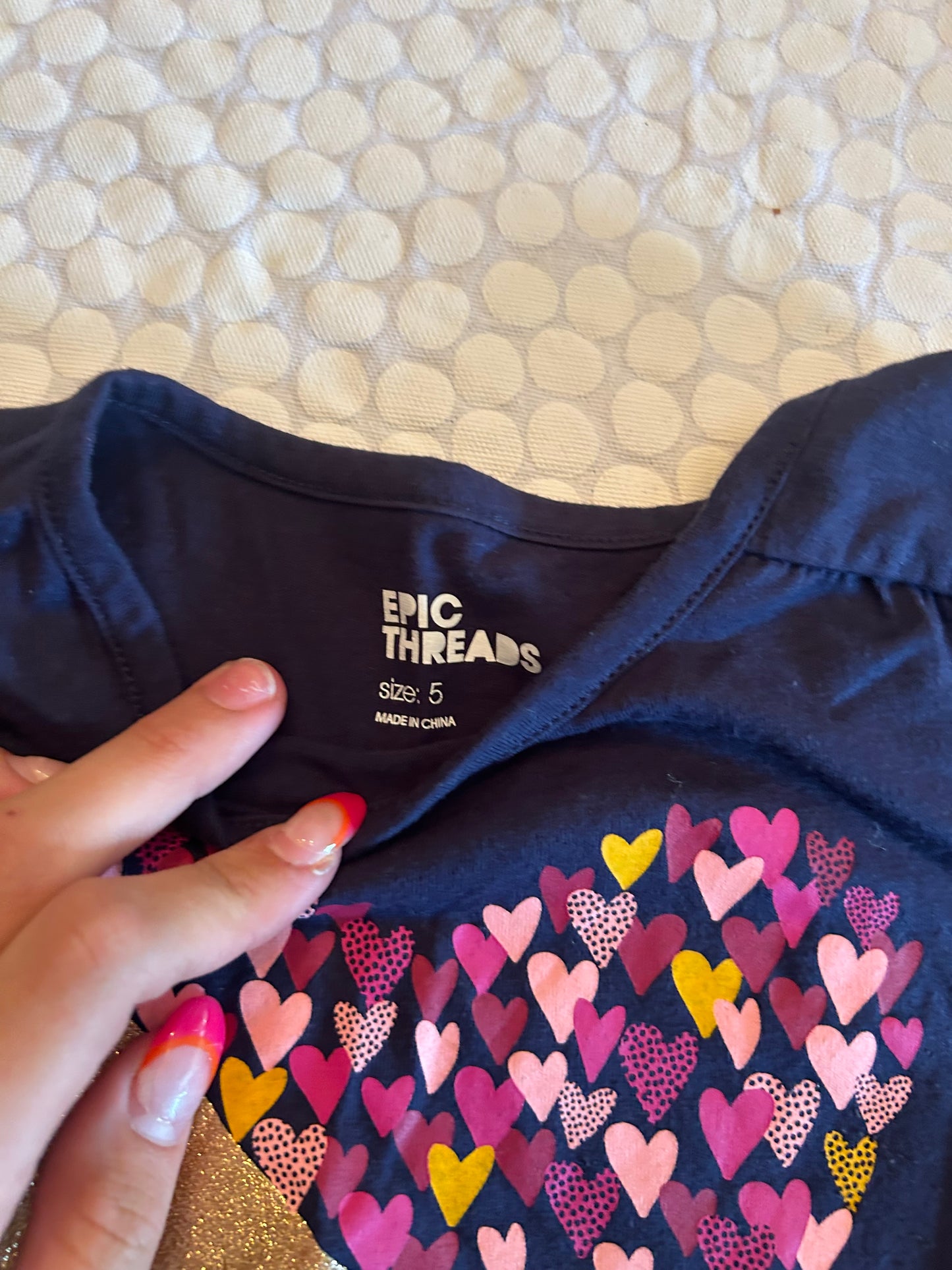 136 EUC Epic Threads Heart Shirt size 5
