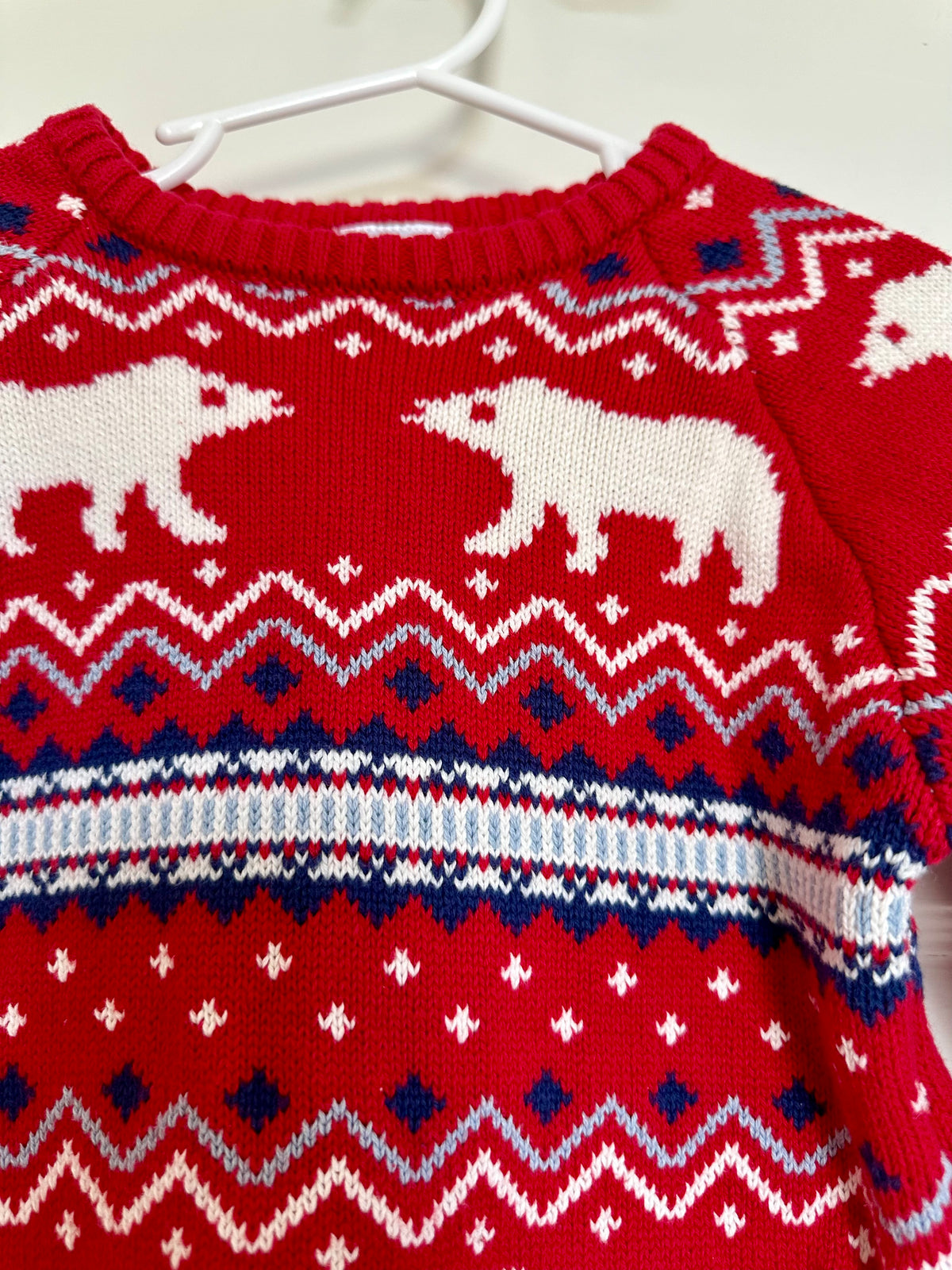 #78 Hanna Sweater Holiday Red Polar Bears Boys 3T