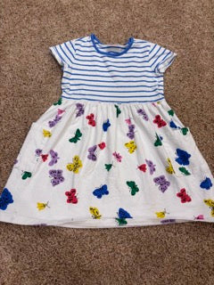 #73 girls size 6-7 Hanna Andersson butterfly dress