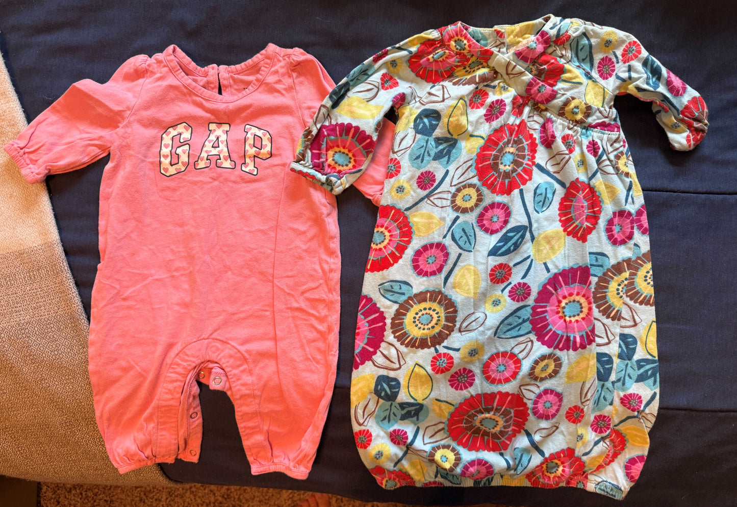 SELLER #6 3M (2) Pink Baby Gap & Angel Dear Long Sleeve