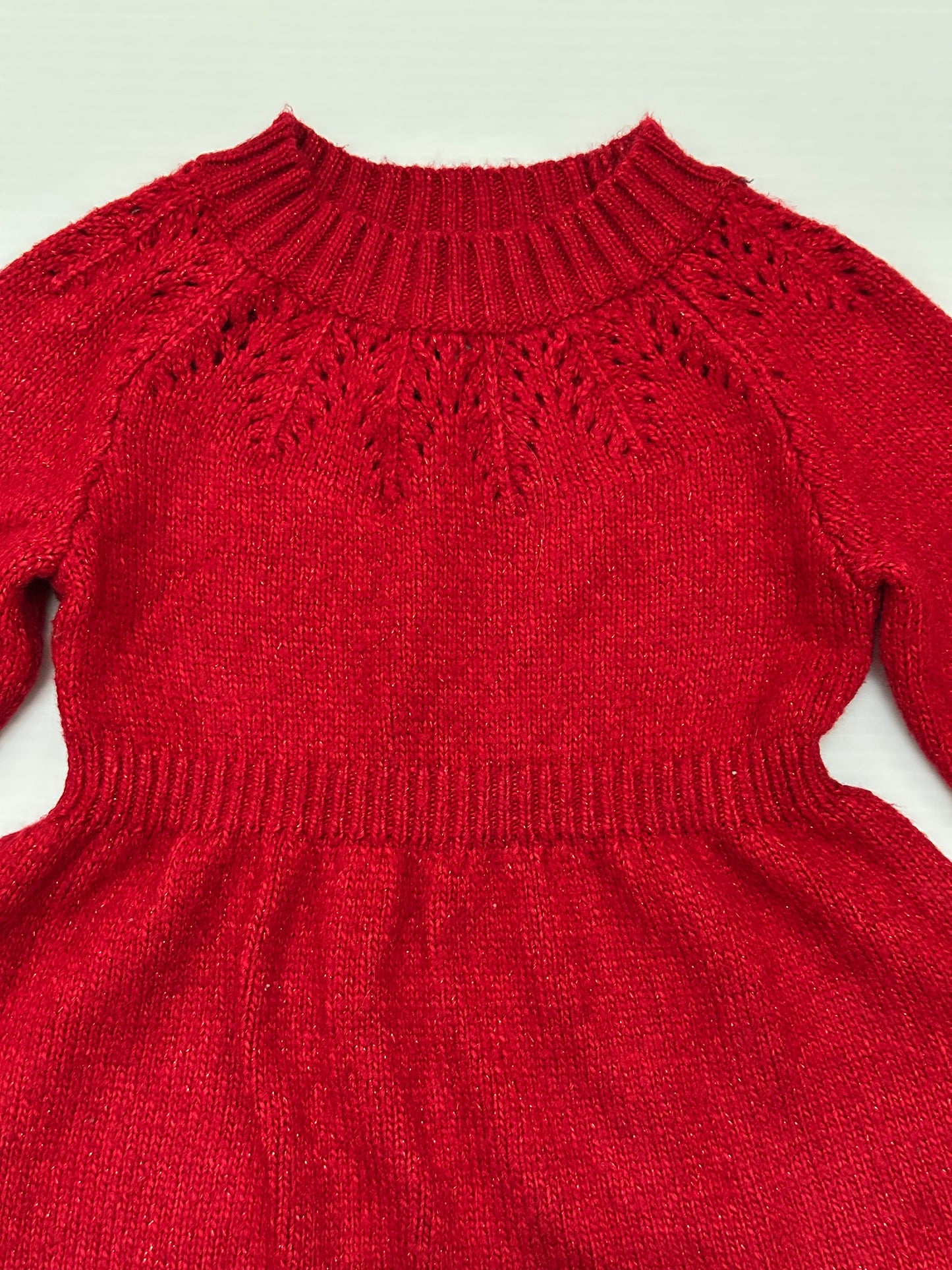 Seller #168 Cat & Jack Girls 18m Red Sparkle Sweater Dress