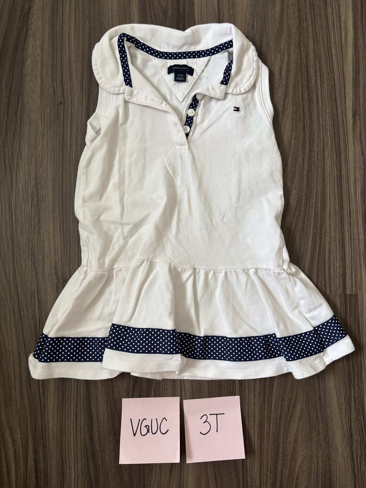 #77 - 3T VGUC Ralph Lauren White Collared Tank Dress