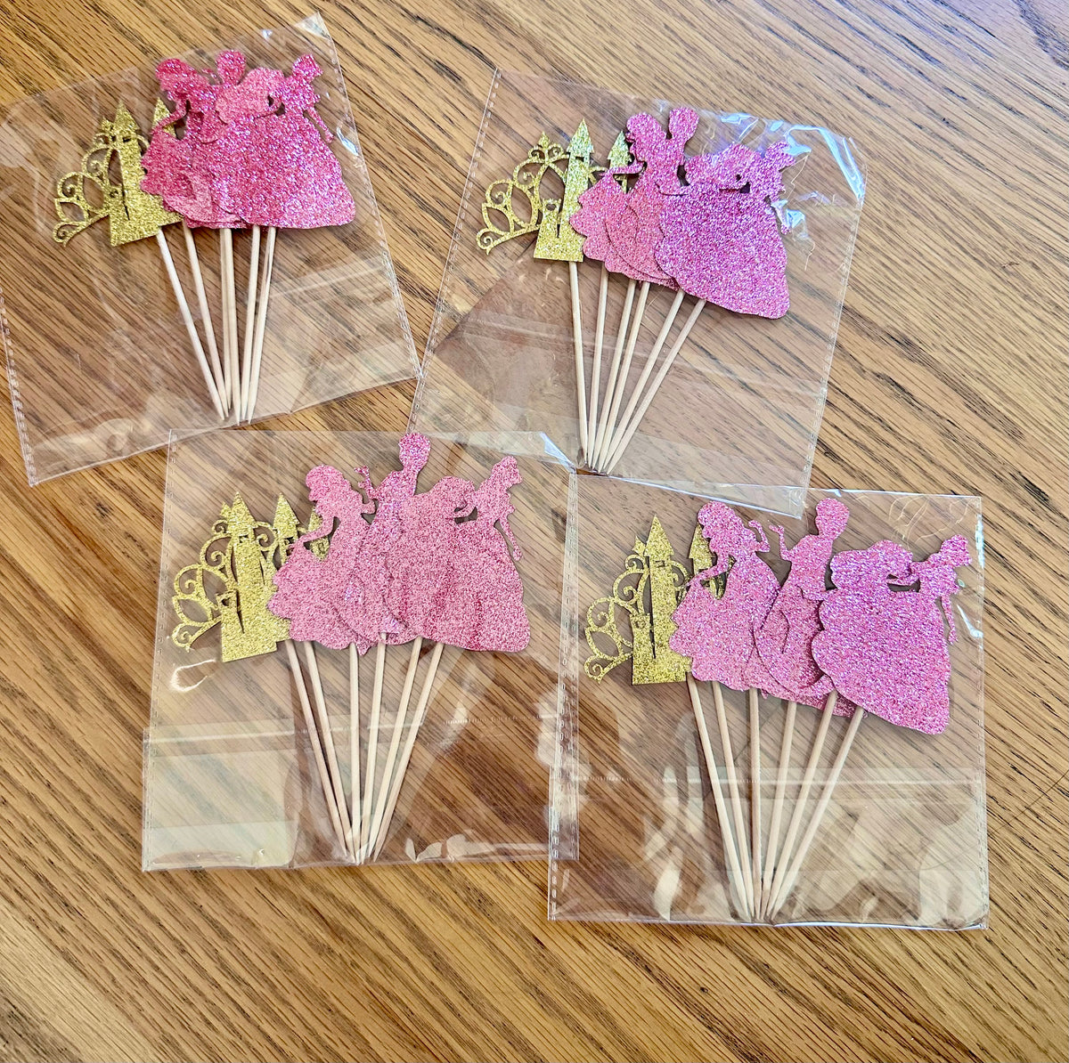 #98- Princess Theme Glitter Cupcake Toppers