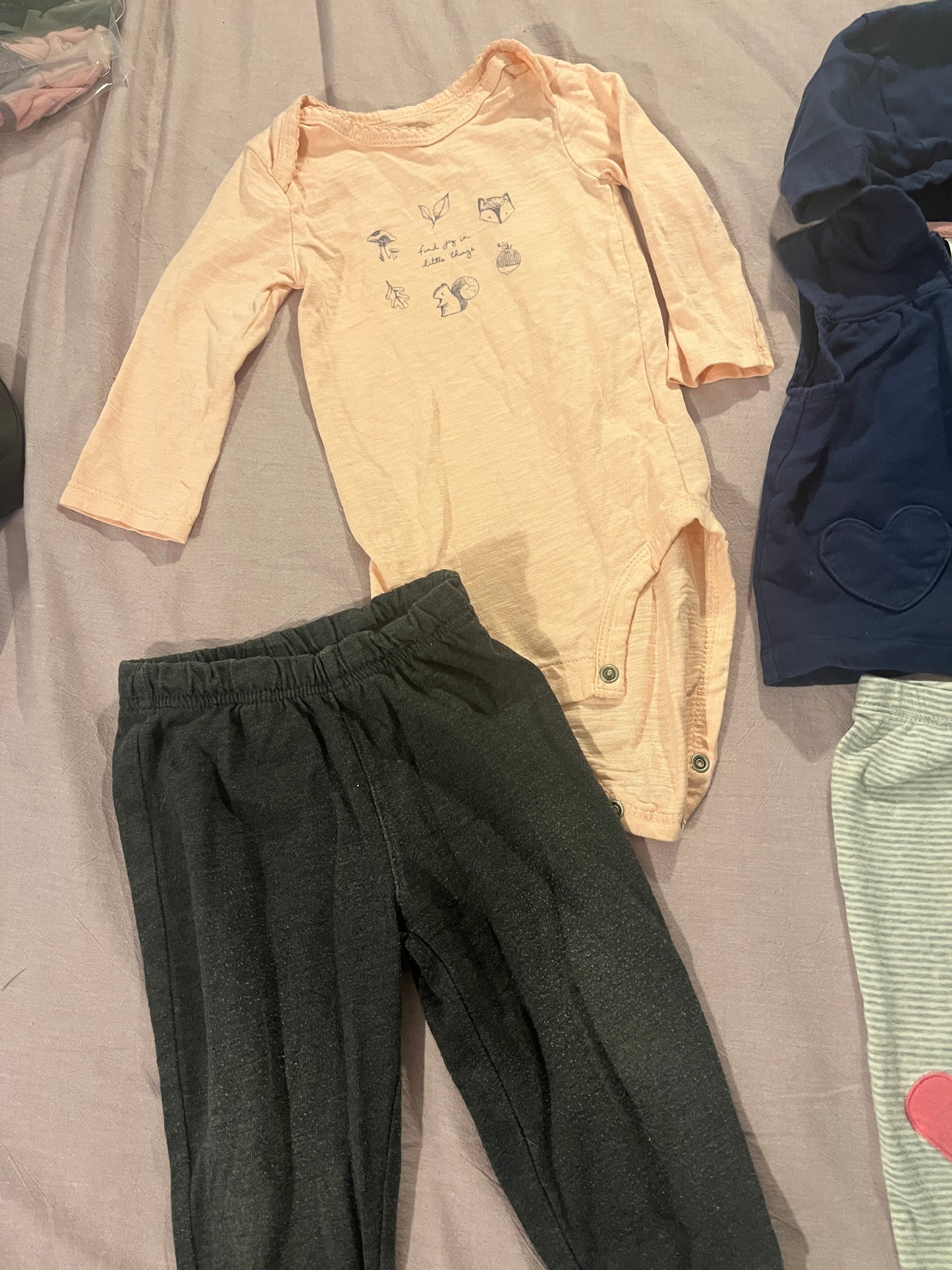 #211 12m Pink Heart Pants/Navy Vest Bundle