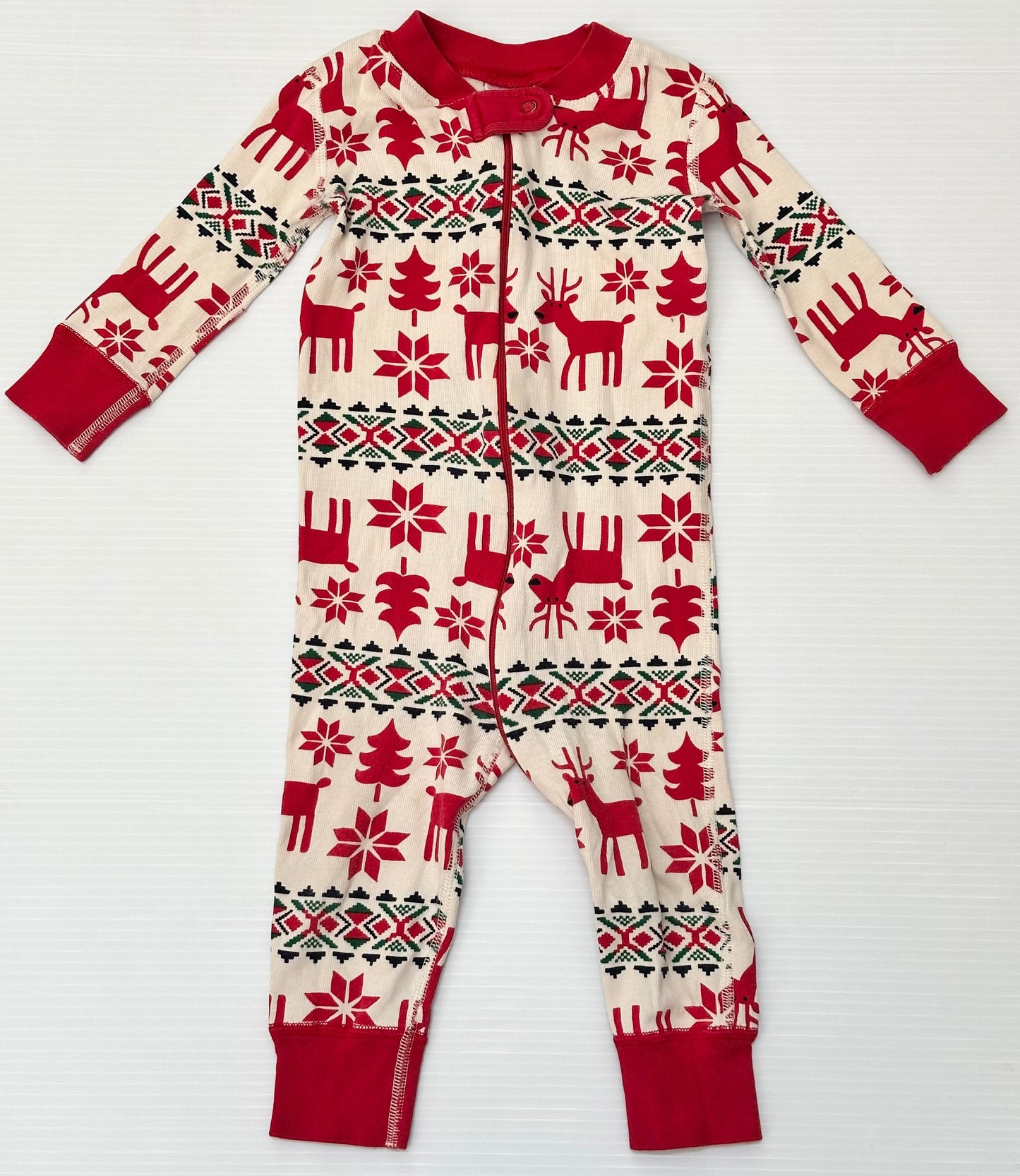 Seller #168 Hanna Anderson 9-18m FairIsle Dear Deer Christmas Pajamas Gender Neutral/Girls/Boys