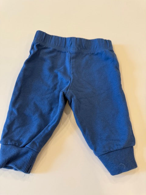 #9 - carters - Grey/Blue/Orange Short sleeve Hooded Onesie with Blue Pants Infants SIZE 3M