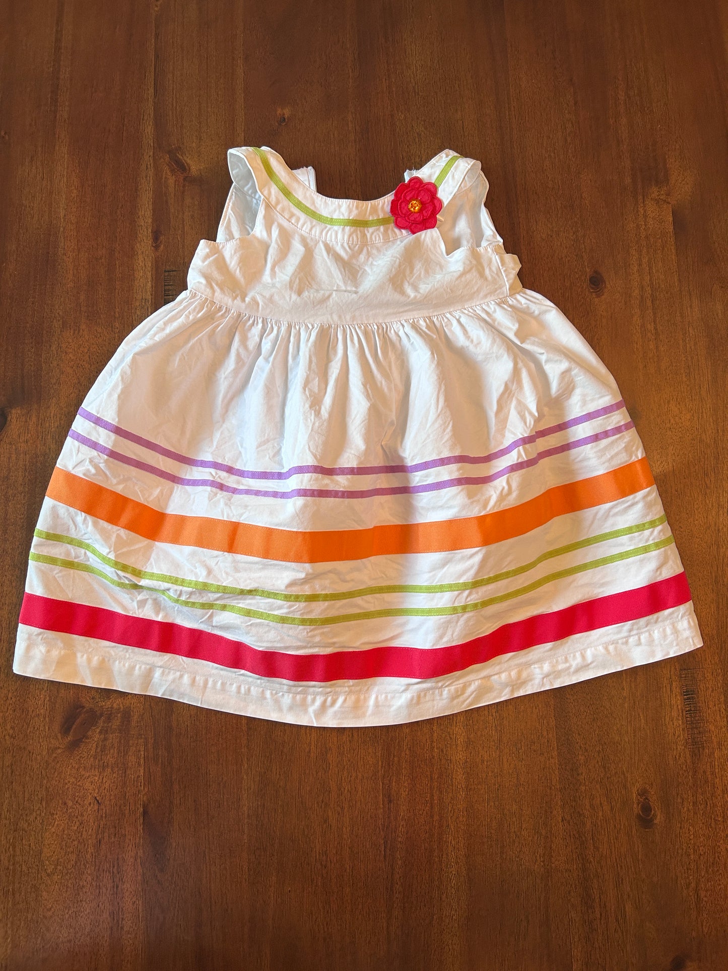 Seller #5 - Girls dress - white with stripes - 18-24 months