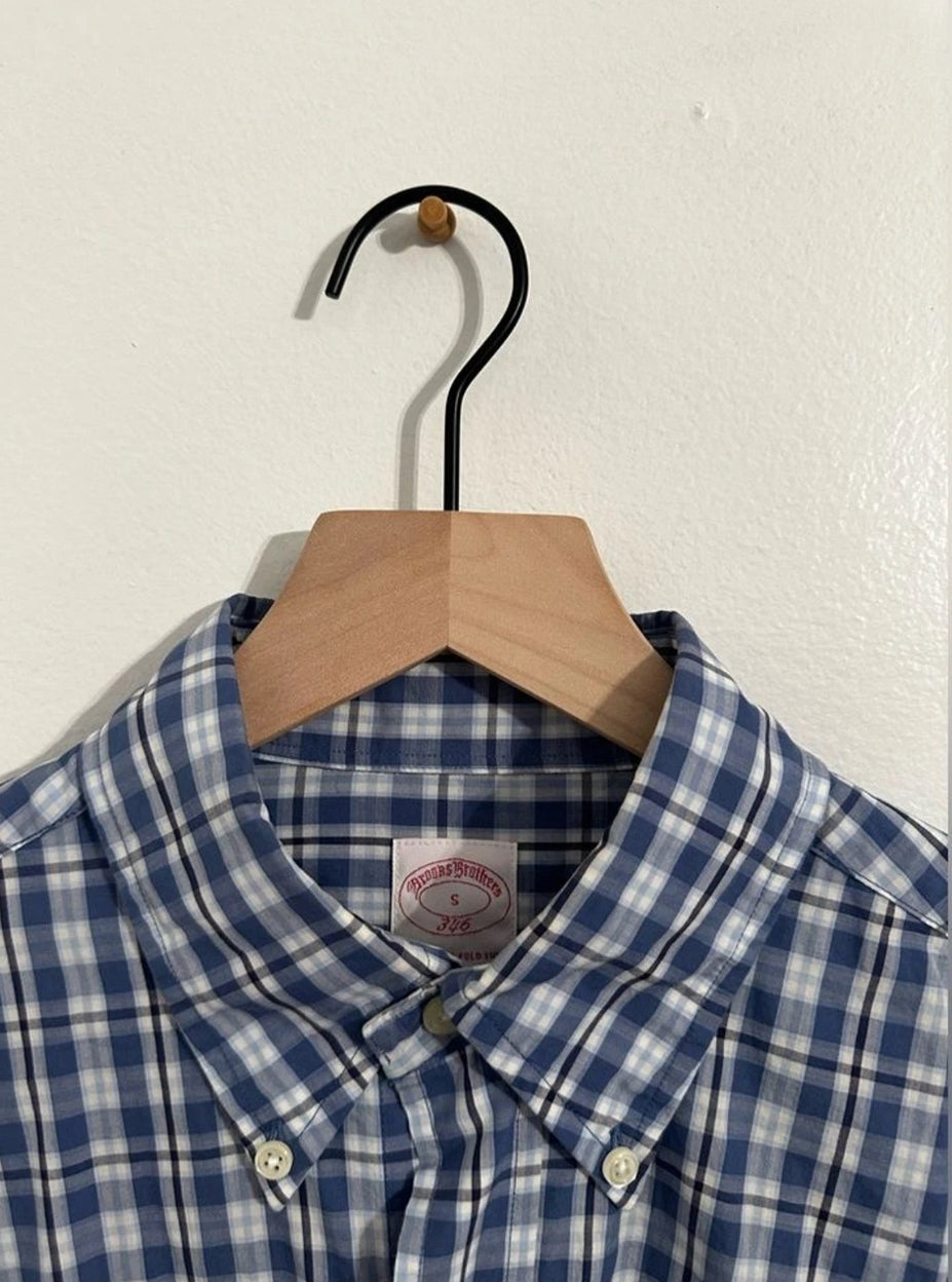 #111 Men’s Brooks Brothers Blue Plaid Button Down Sz Small