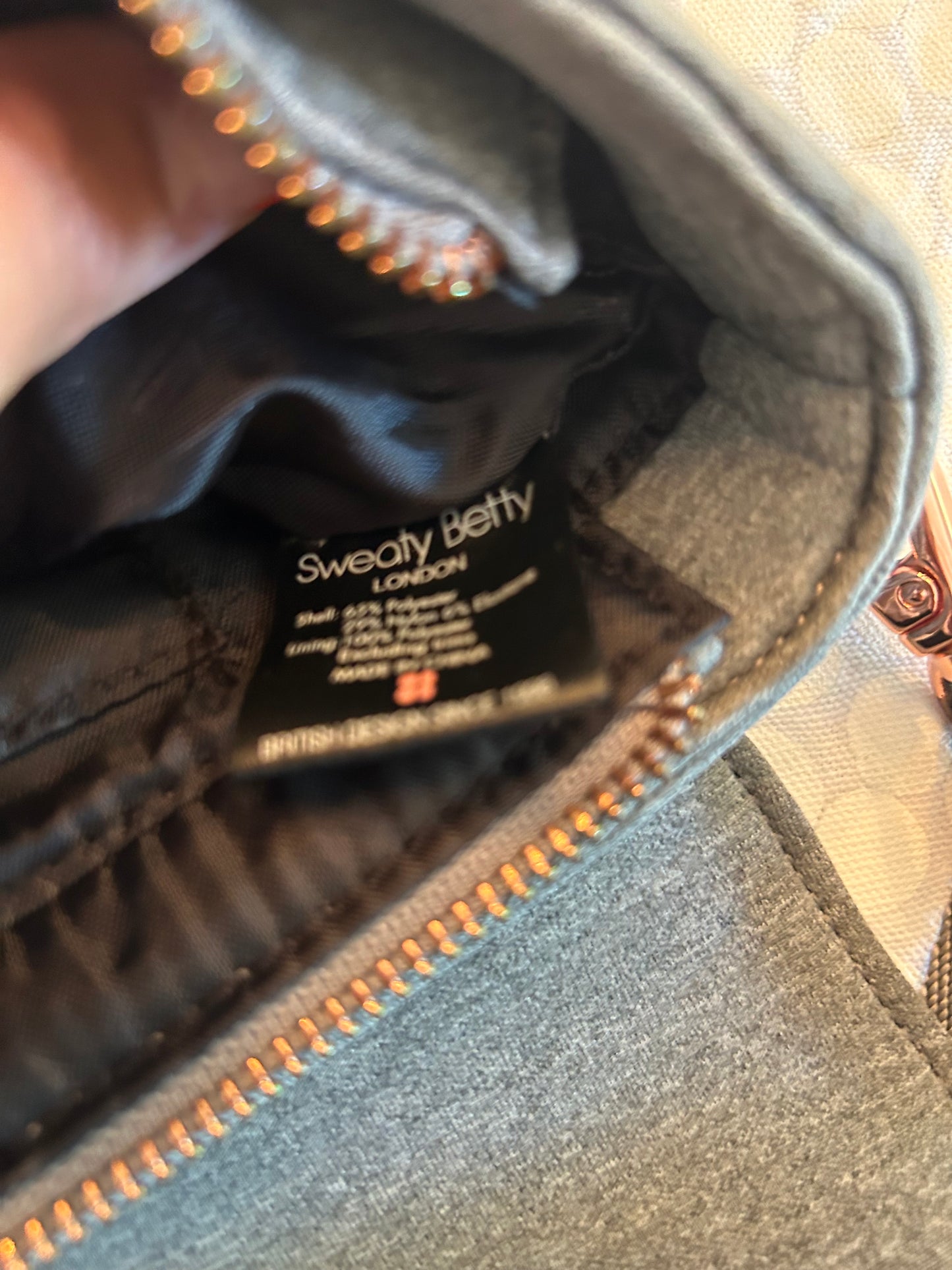 136 EUC Sweaty Betty crossover/Fanny pack purse Grey