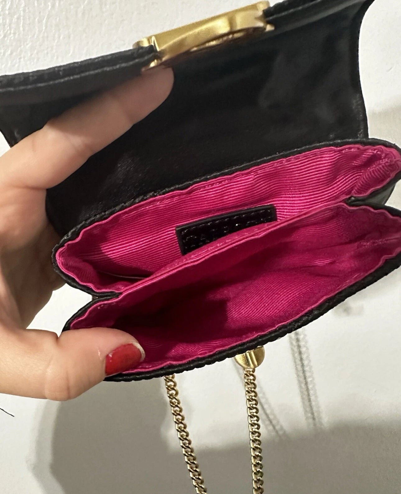 #111 Talbots Black Quilted Sateen Crossbody Mini Wallet Purse
