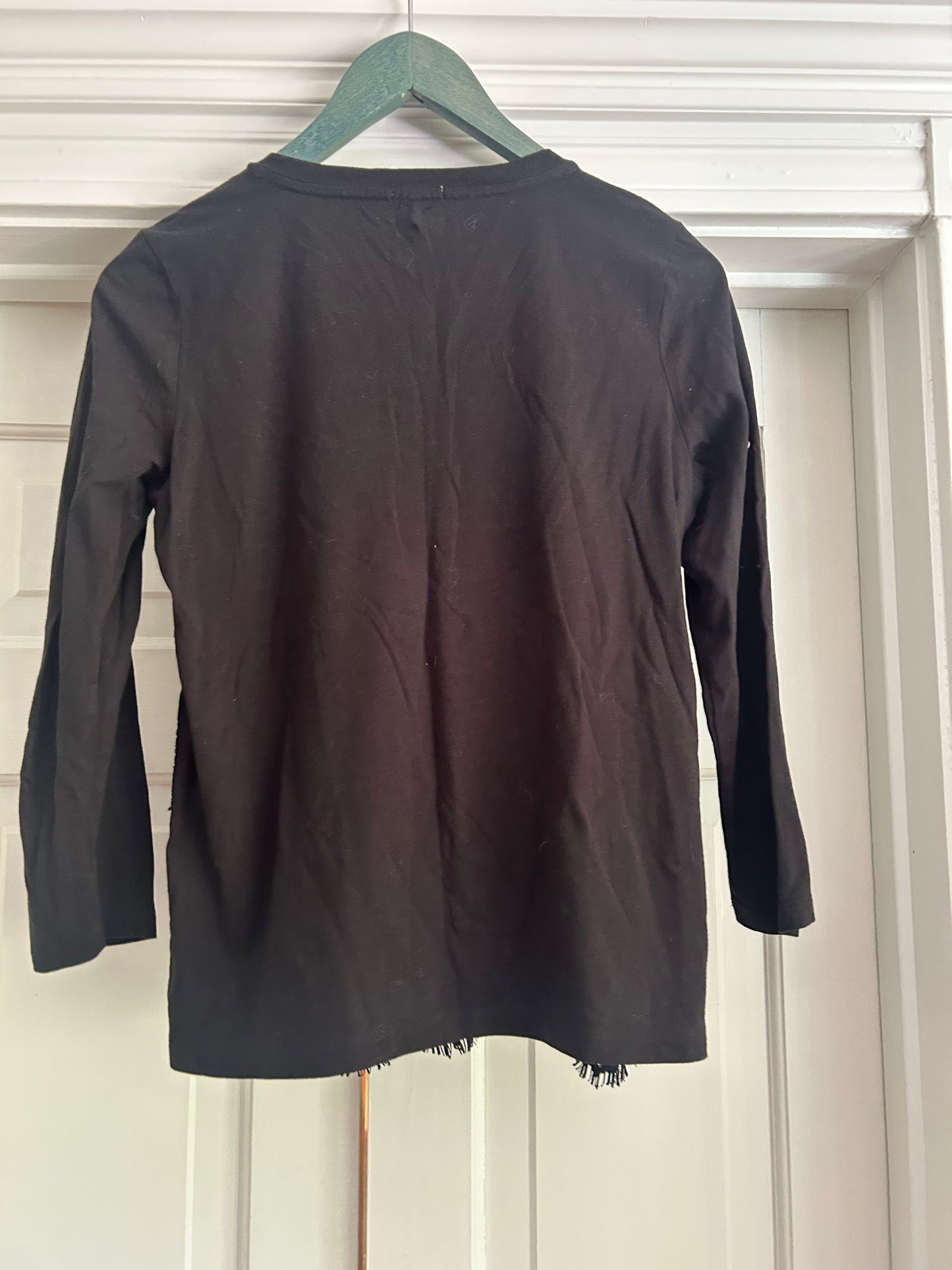 136 EUC Black shirt with lace details jcrew xs
