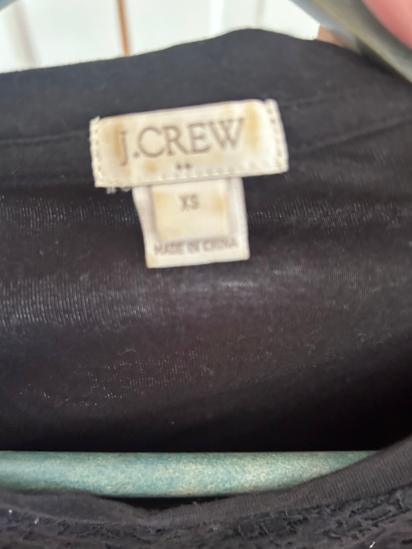 136 EUC Black shirt with lace details jcrew xs