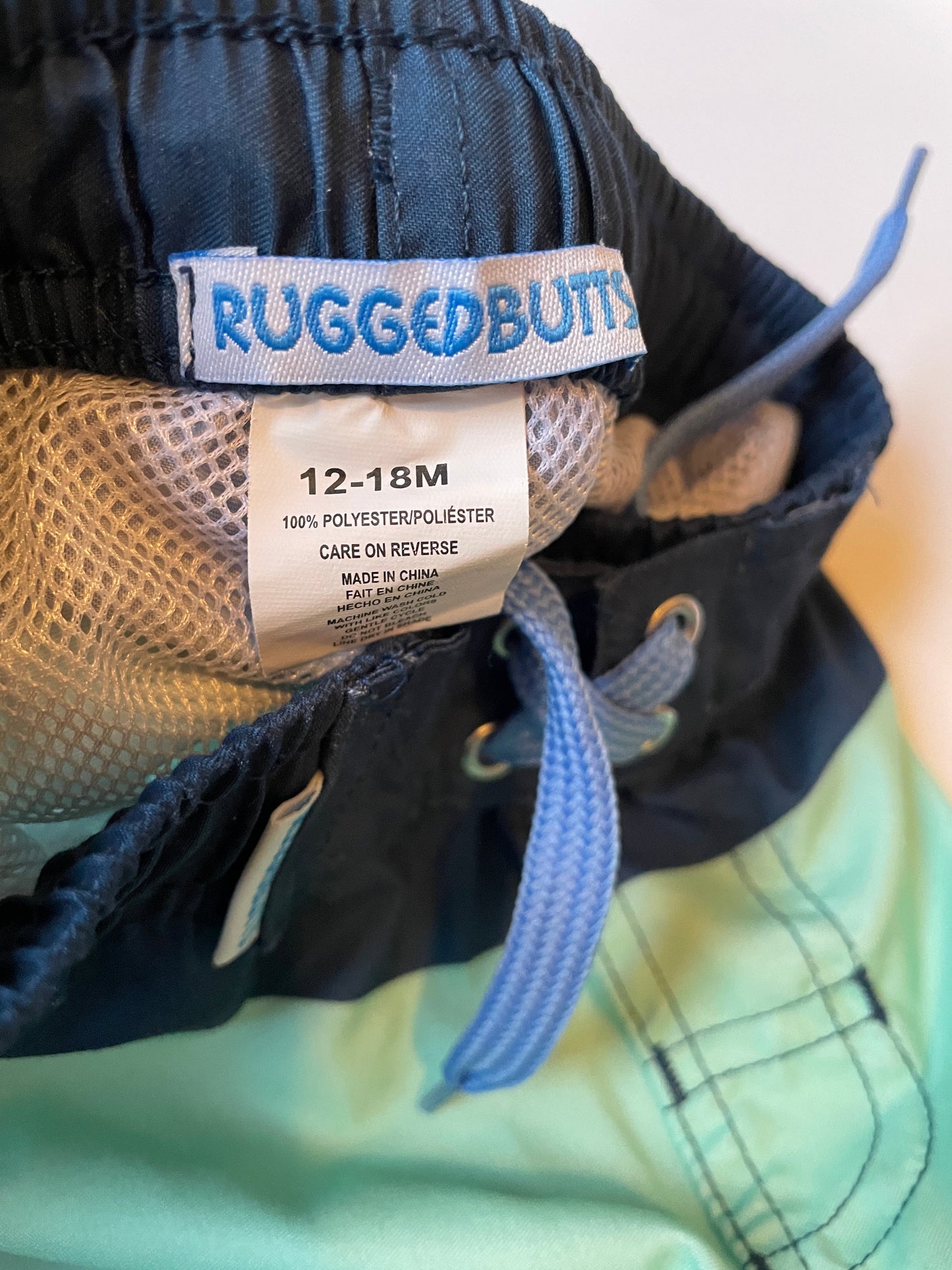 Seller 126 - Rugged Butts 12-18 Month color block swim trunks