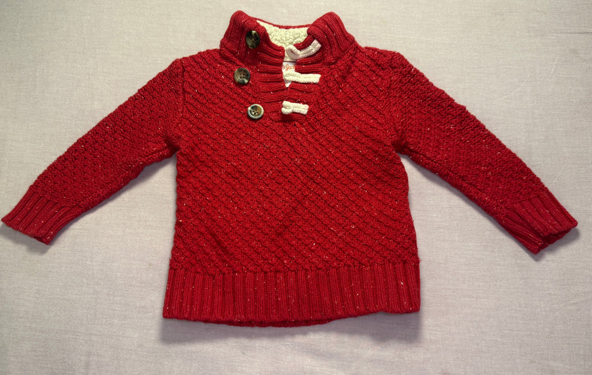 #103 Cat and Jack 18m Red Fisherman Sweater