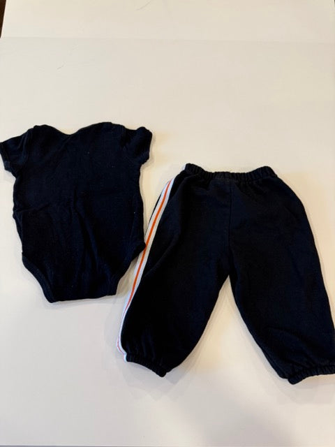 #9 - Bengals - Eat, Sleep, Bengals Onesie and Black NFL Sweatpants with Orange/white stripe Toddler SIZE 18M REDUCED