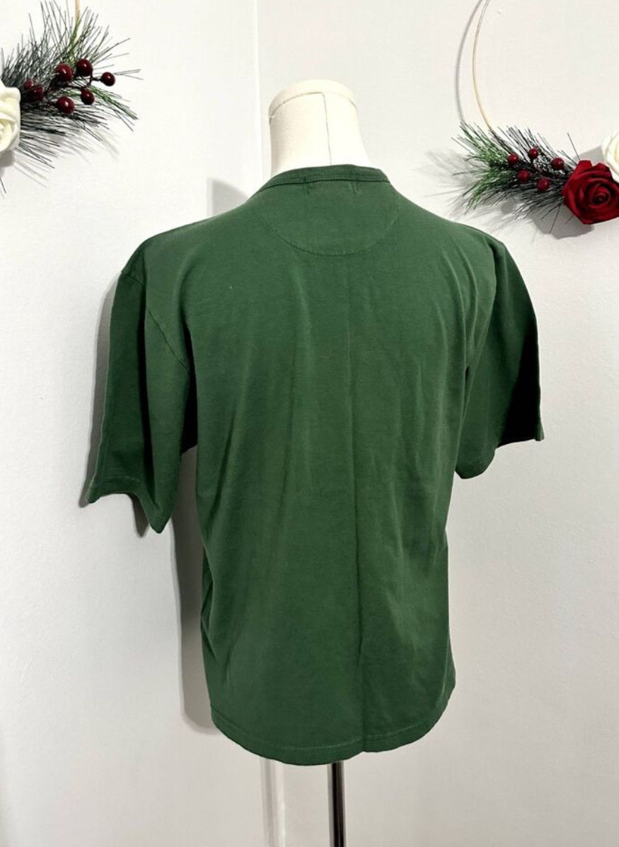 #111 Polo Ralph Lauren Boys Vintage Paint Splatter Fish Print Green T-Shirt MED