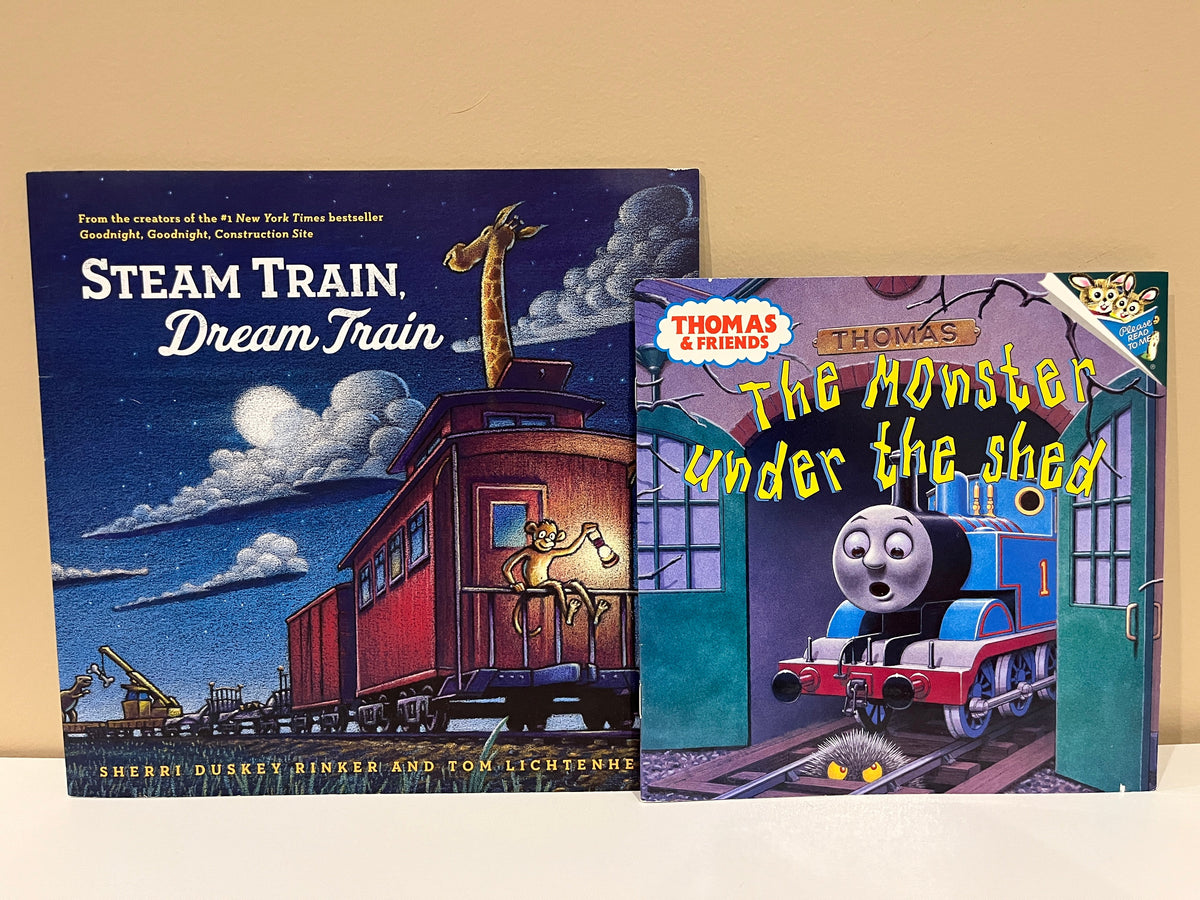 135 (2 books) Steam Train Dream Train, hardback book and Thomas the tank engine The Monster Under the Shed