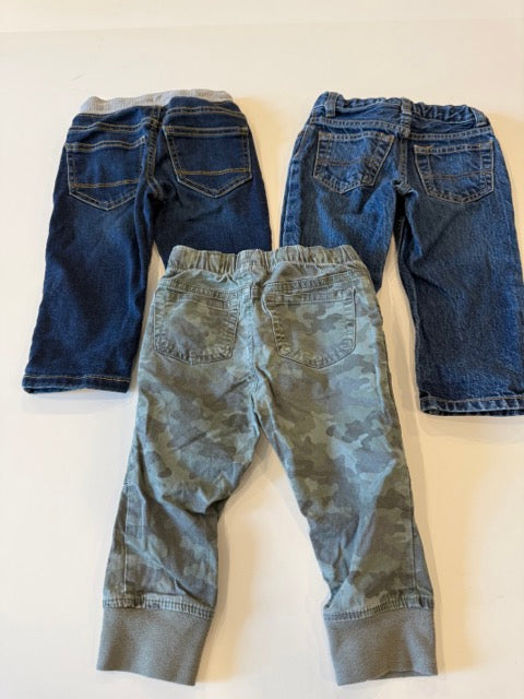 #9 - Cat & Jack / B'Gosh - 2 Pair of Jeans and Camo Pants Toddler Boys SIZE 18M
