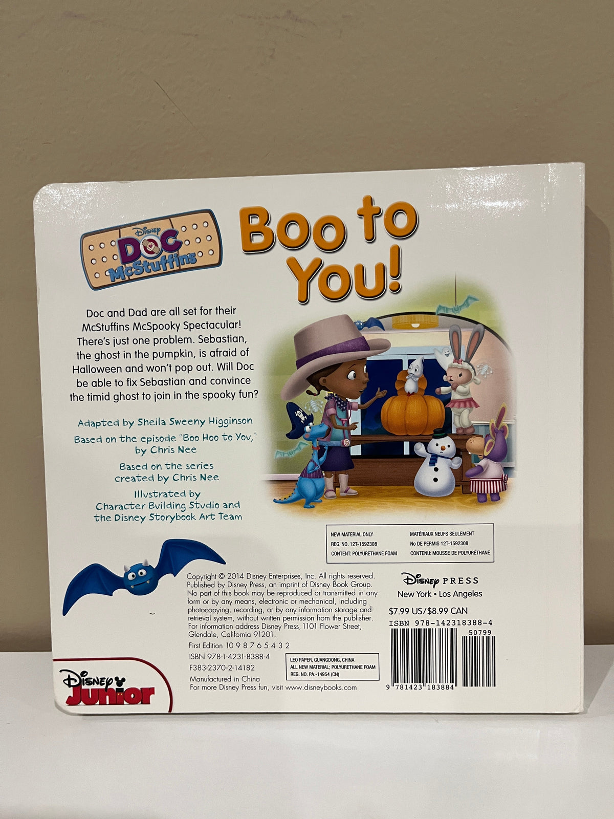135 Doc McStuffins Boo to You board book, EUC