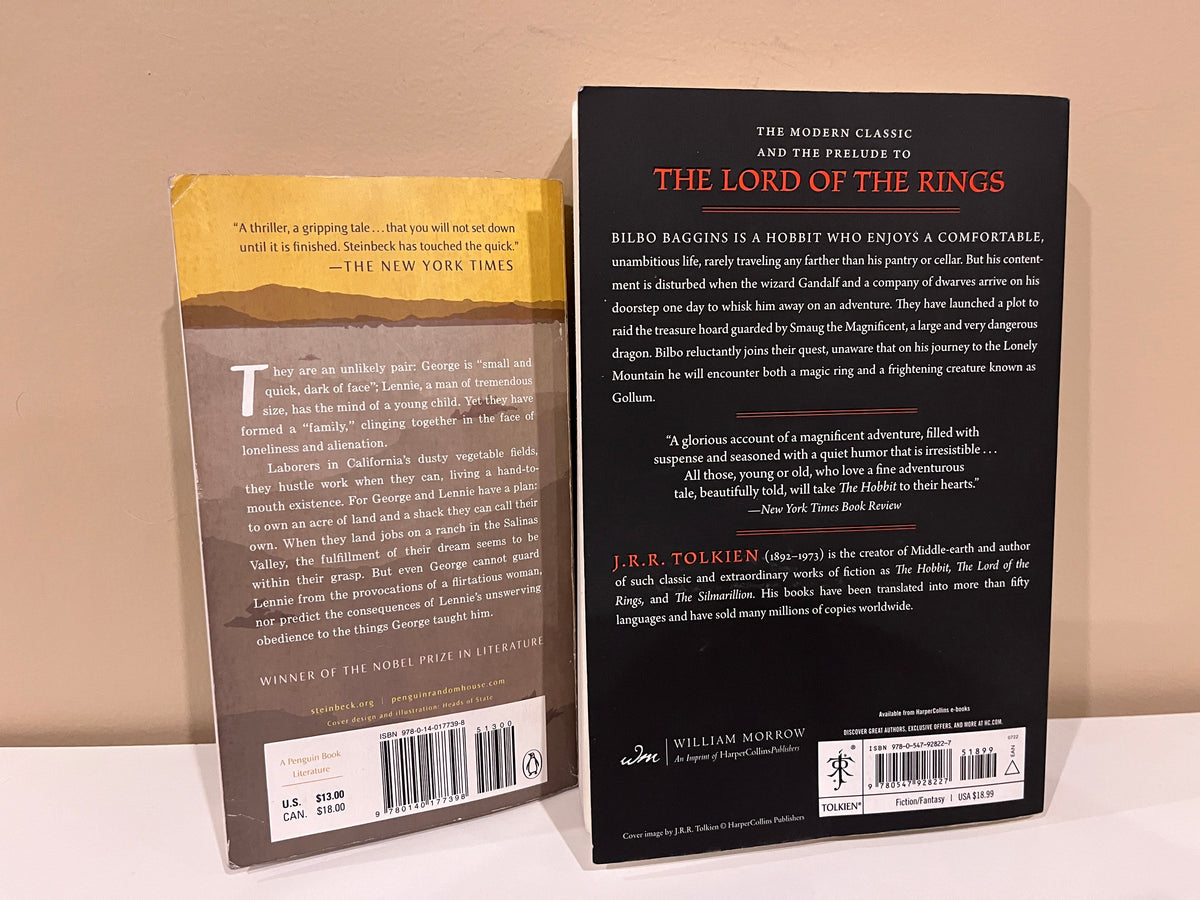 135 teen chapter books paperback the Hobbit and of mice and men. Has some writing in it.