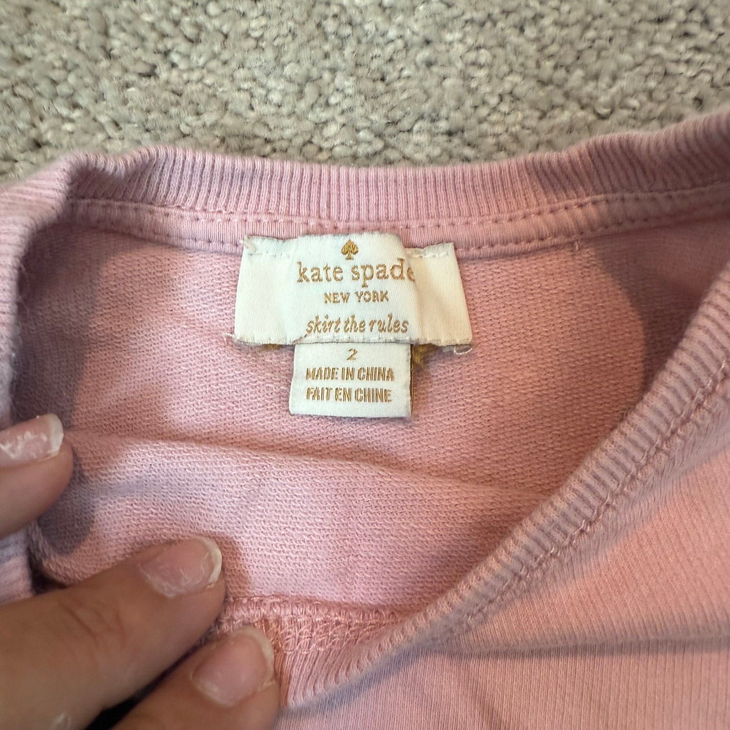 #139 Size 2 Kate Spade Pink Sweater Dress with Purse Appliqué