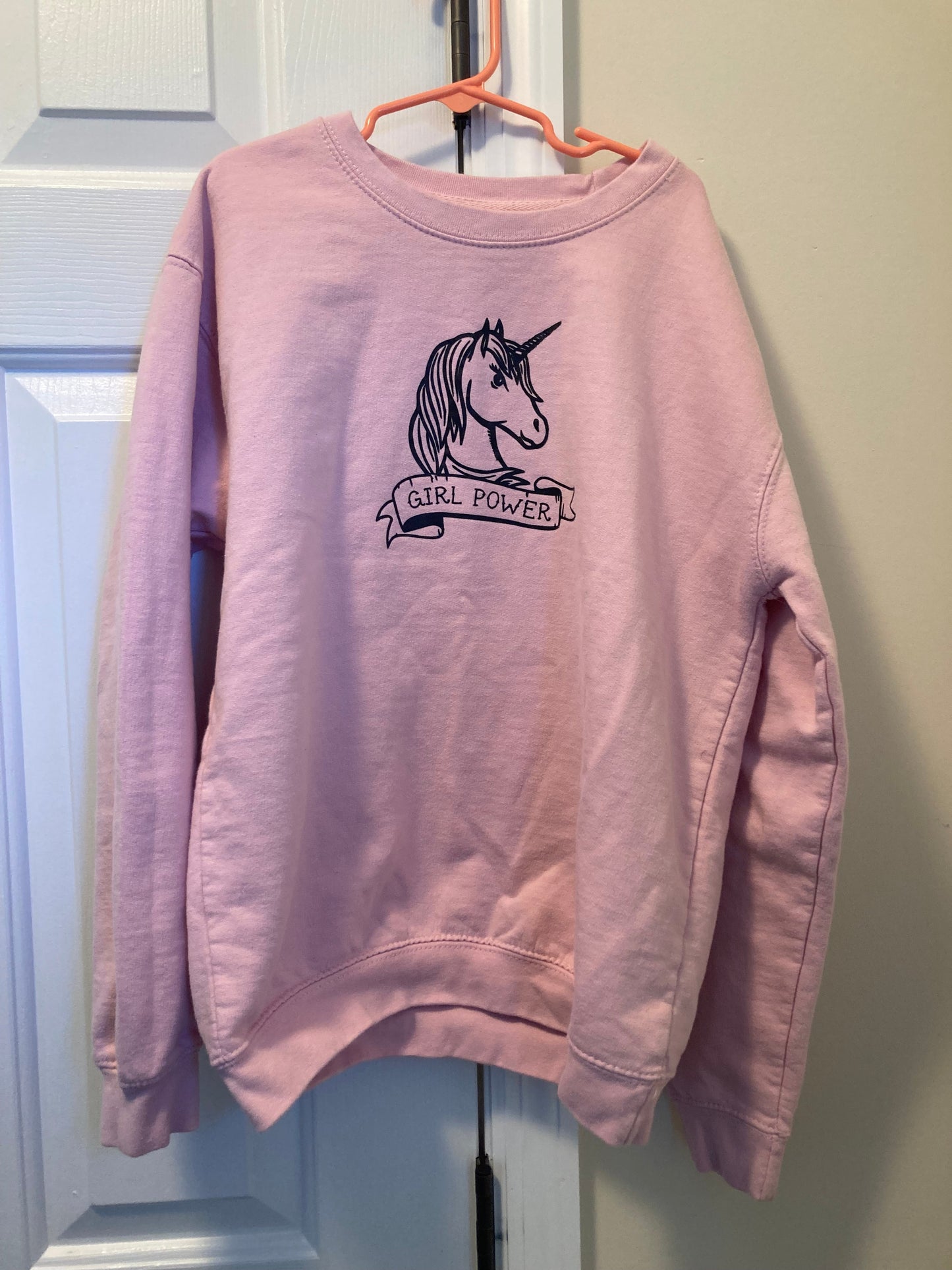 Seller #57 Girls 10/12 Pink Girl Power Unicorn sweatshirt REDUCED