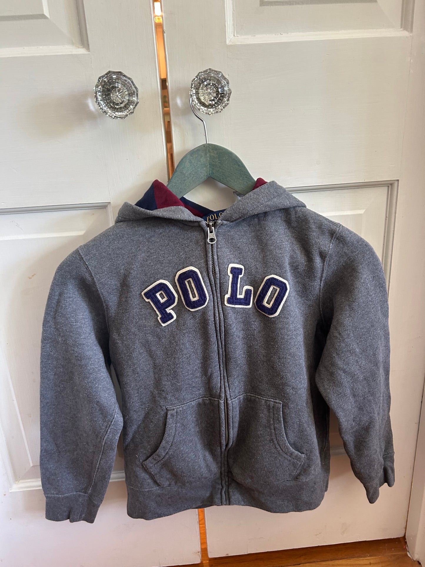 136 EUC Polo zip up hoodie M 10-12