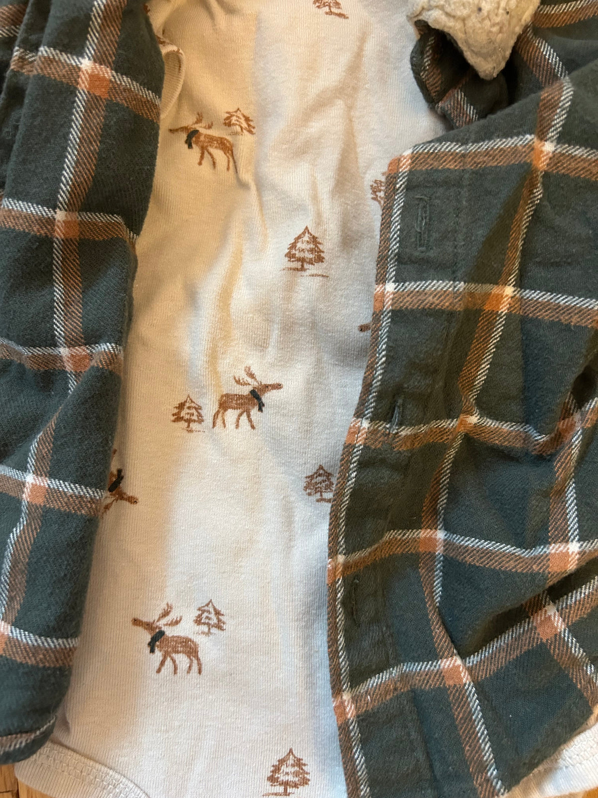 Seller 128 - Carter's 18M Moose Onesie and Flannel Shirt Set