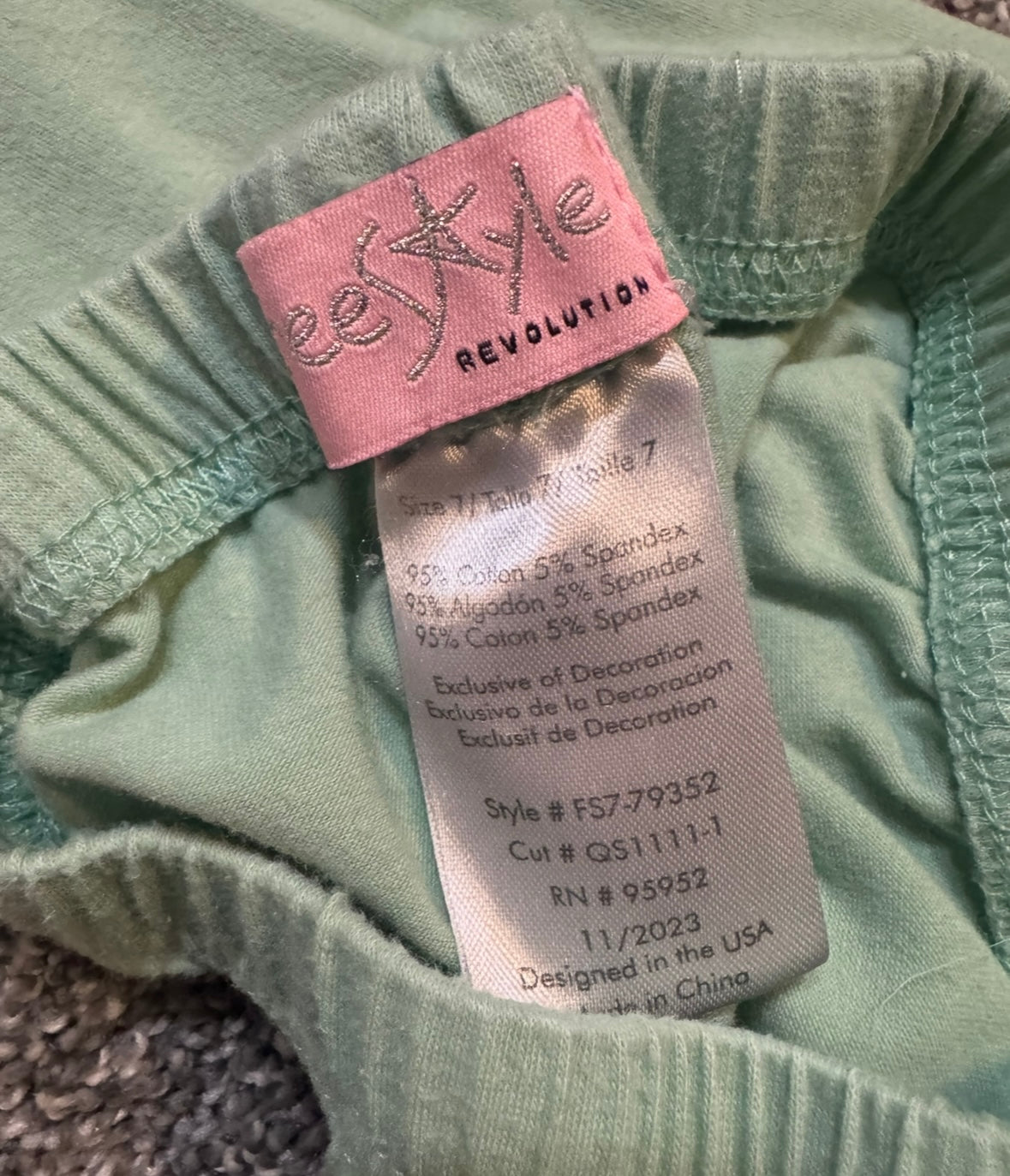 #53 girl leggings size 7: set of 2