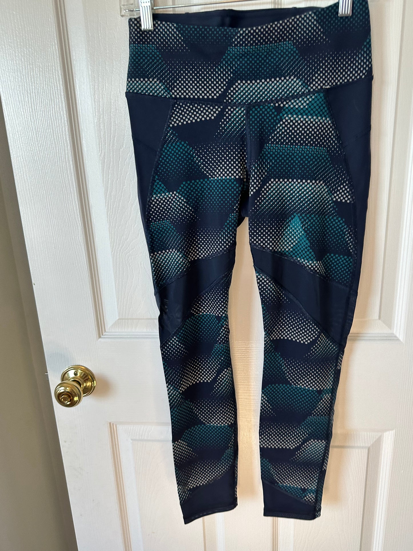 #133 Athleta Women’s Blue Navy Dot Full Length Pants Sz Small