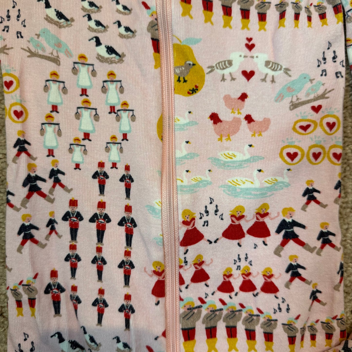 #139 Size 18-24M Hanna Andersson 12 days of Christmas footed Pajamas
