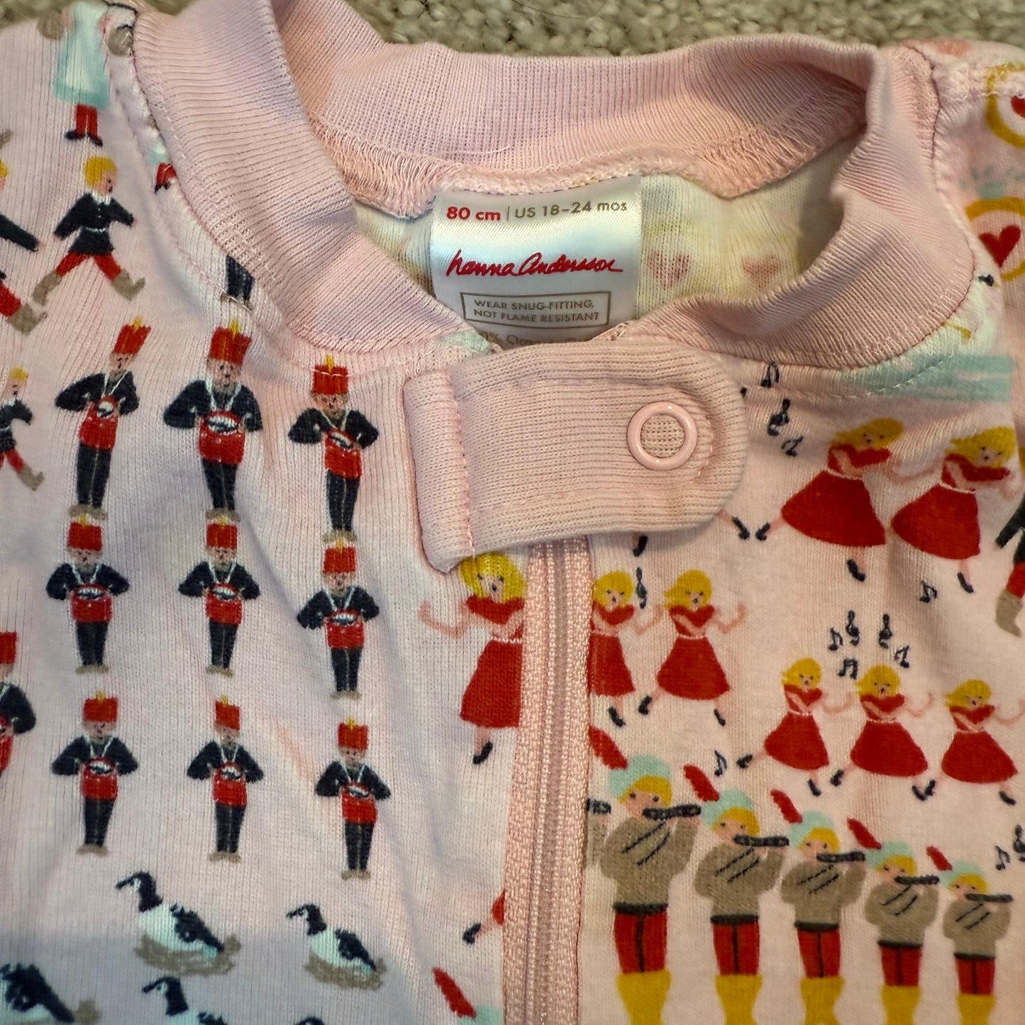 #139 Size 18-24M Hanna Andersson 12 days of Christmas footed Pajamas