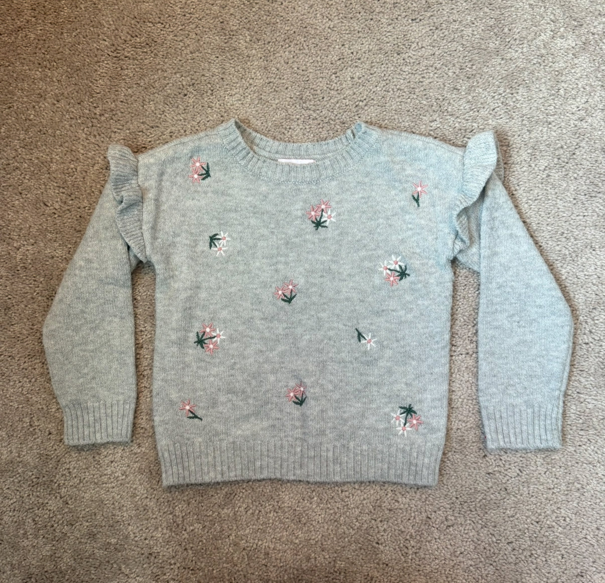#139 2T Design History Grey Flowers sweater