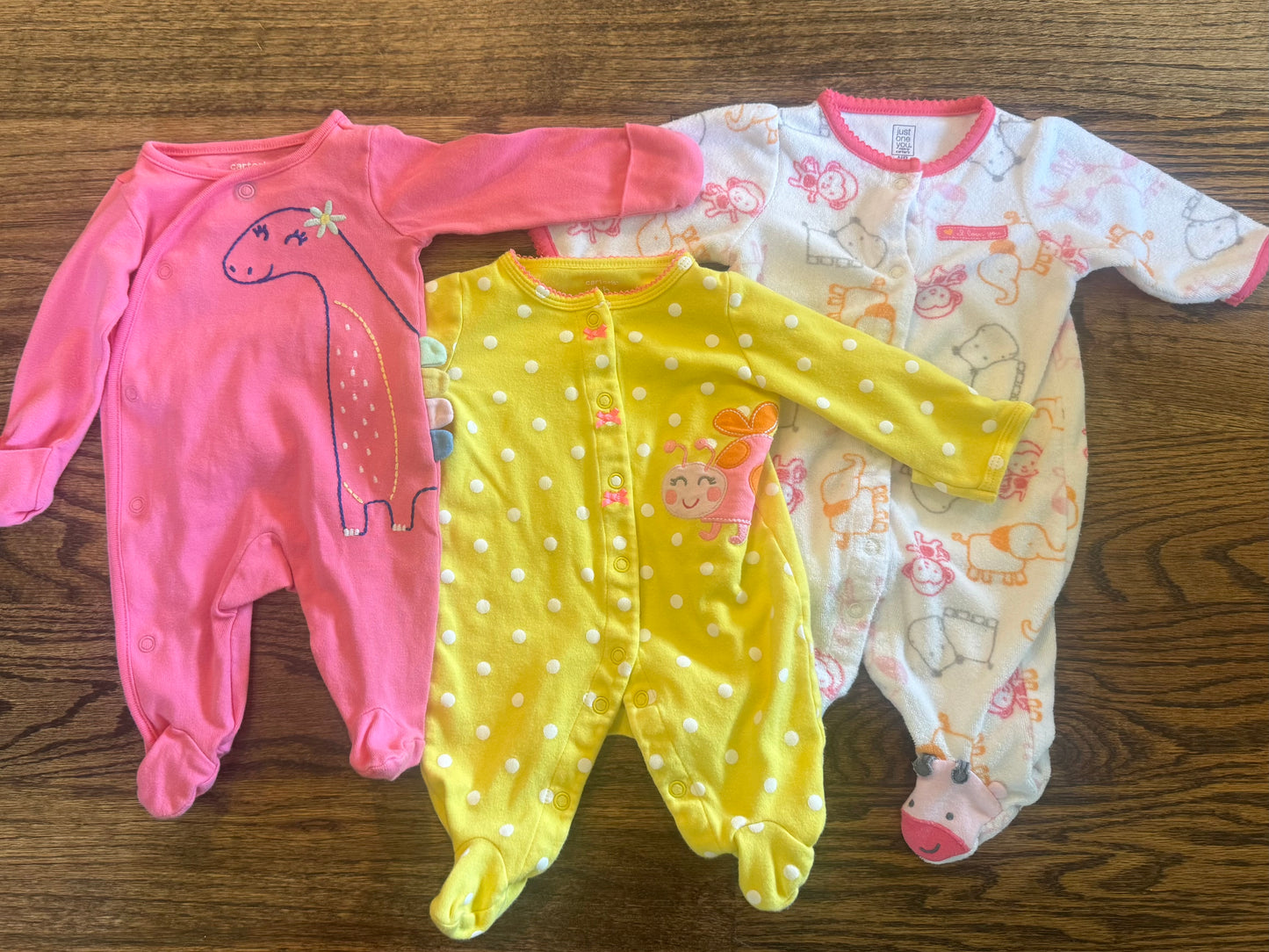 Seller #172 Carter’s Baby Girl Sleepers Size Newborn