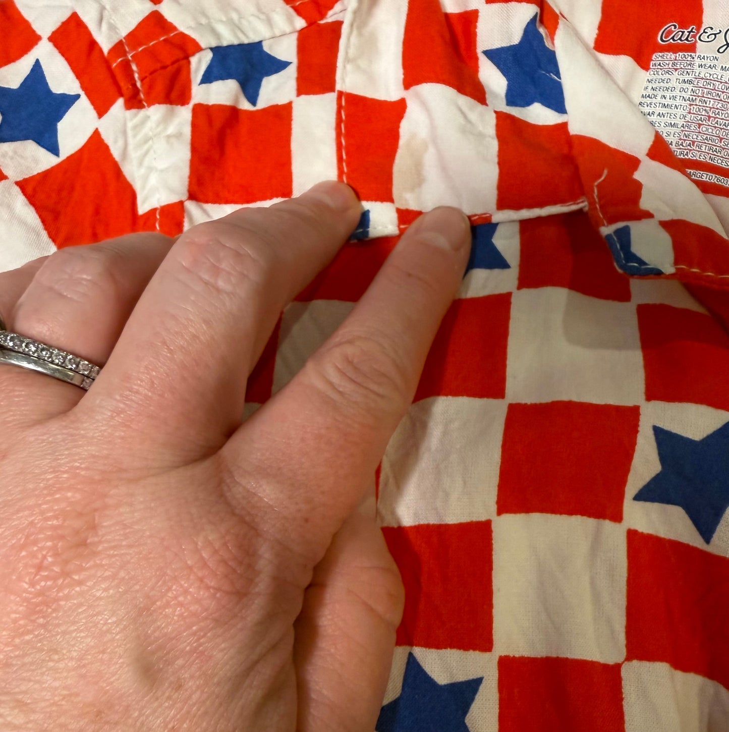 #141 Boys Medium 8 Cat & Jack Patriotic Button Down 2 of 2 available
