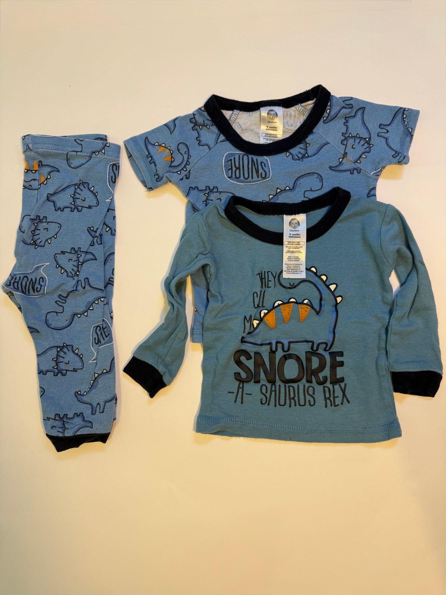 Seller #12 Gerber DinoSnore pajama 3piece set Boys 12M
