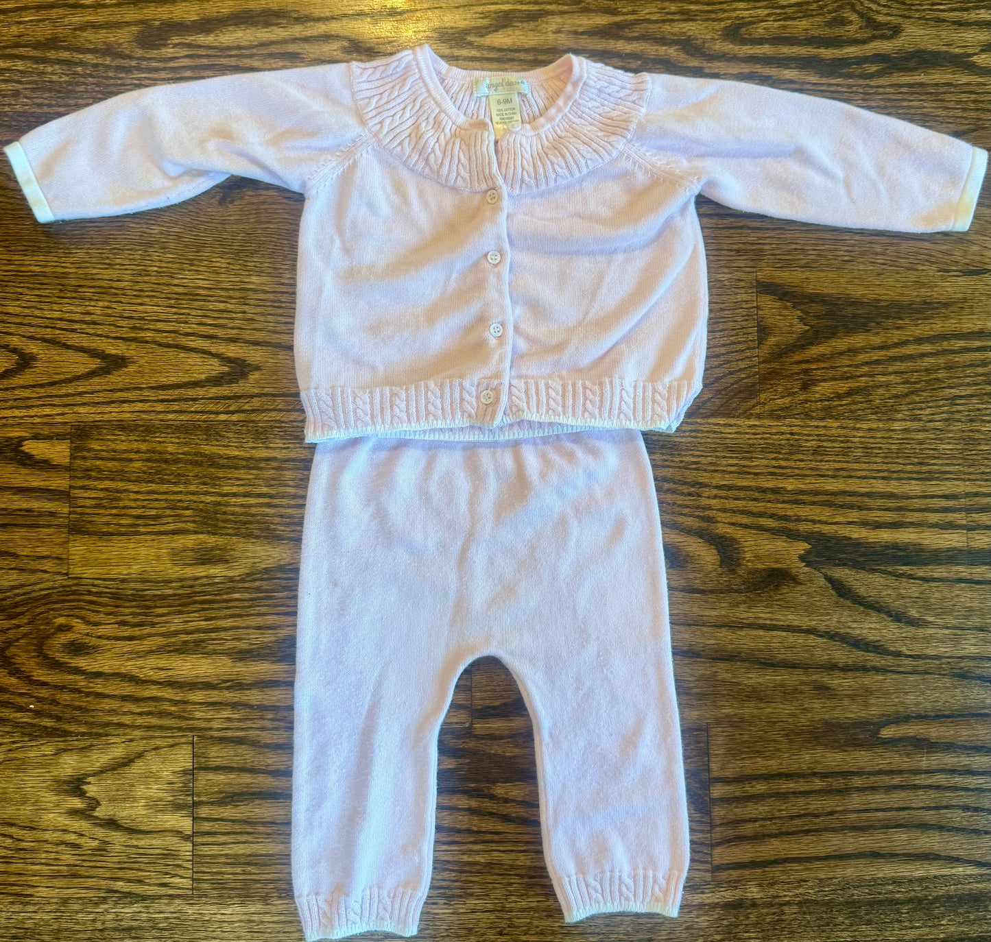 Seller #172 REDUCED Angel Dear Girls Sweater and Pant Set Pink Size 6-9m
