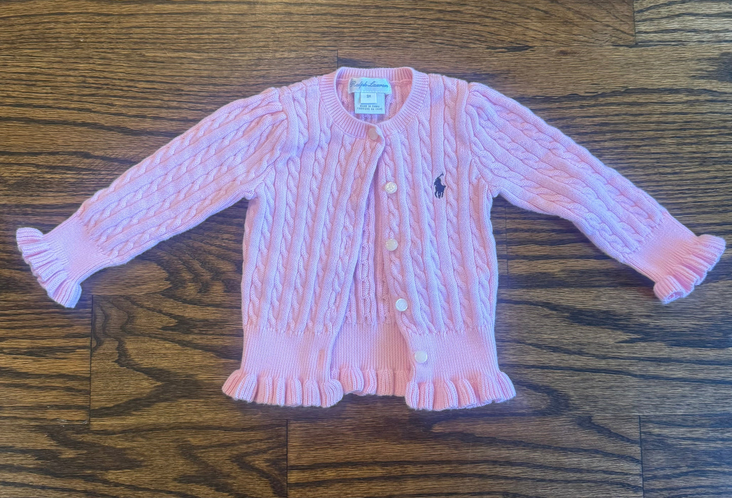 Seller #172 Ralph Lauren, pink girls cardigan size 9 m