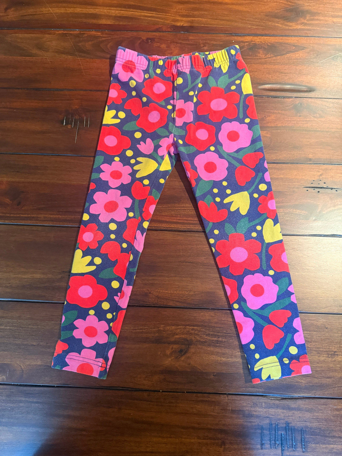 #51 Hanna Andersson Girls 5T Bold Floral Leggings