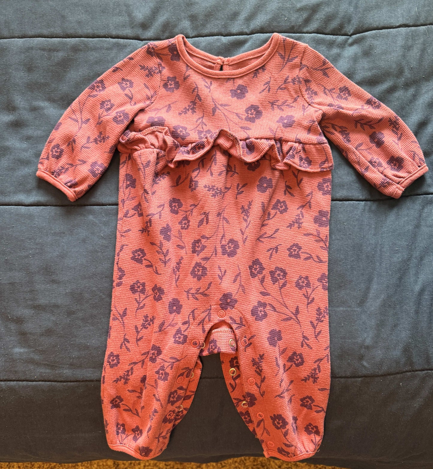 SELLER #6 Carters 9M Purple Flower Long Sleeve Romper