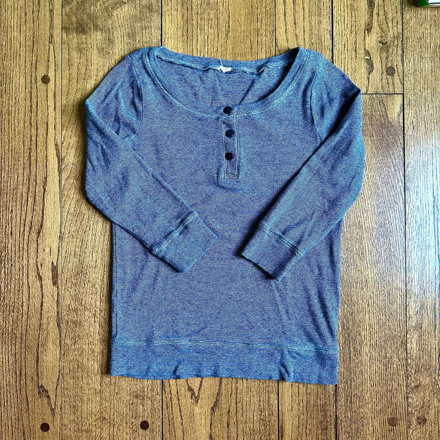 #95 GUC Womens Jcrew Navy Thermal Button Down Boat Neck Long Sleeve Shirt, size XS