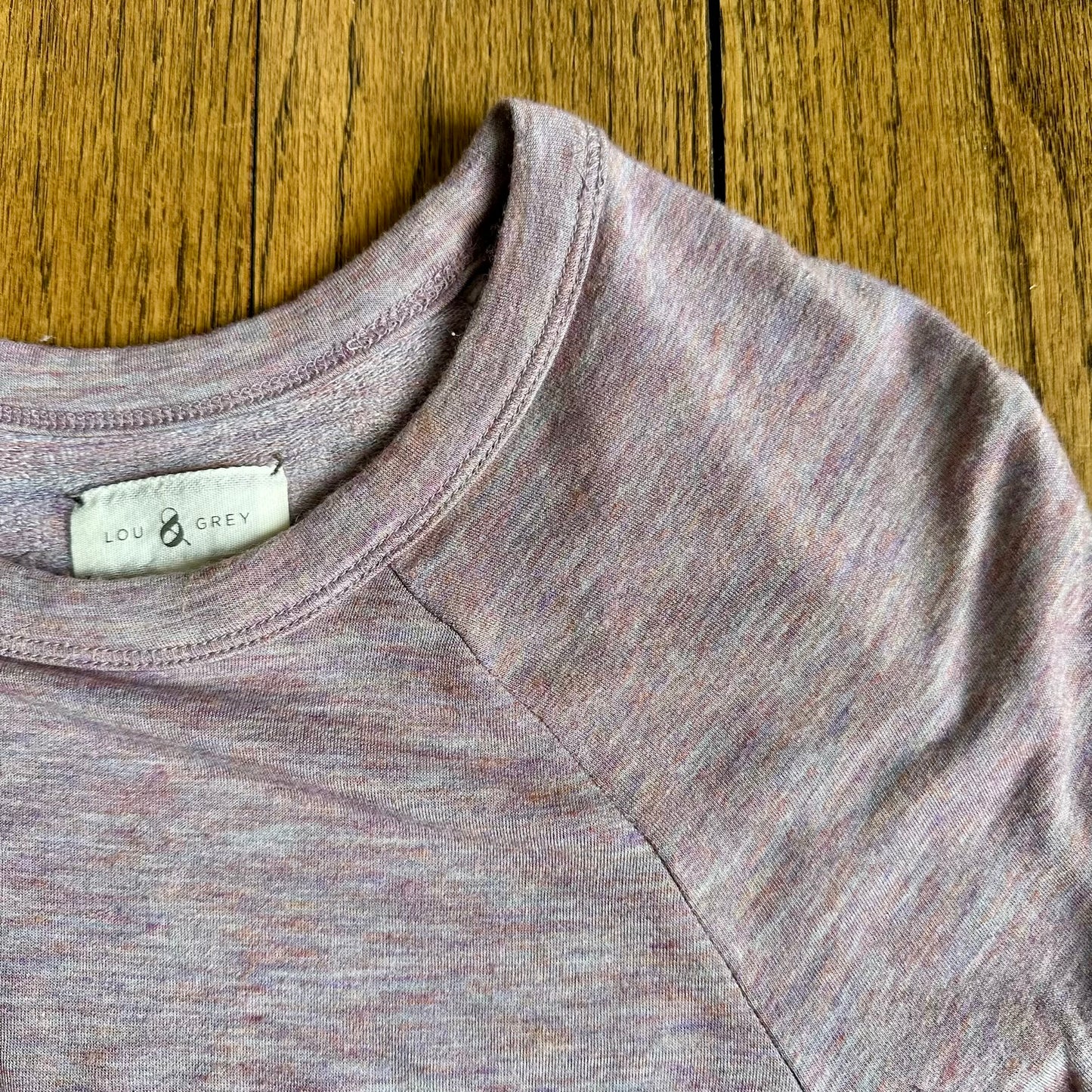 #95 EUC Womens Lou & Grey Marled Purple Super Soft Long Sleeve Sweater Dress, size XS