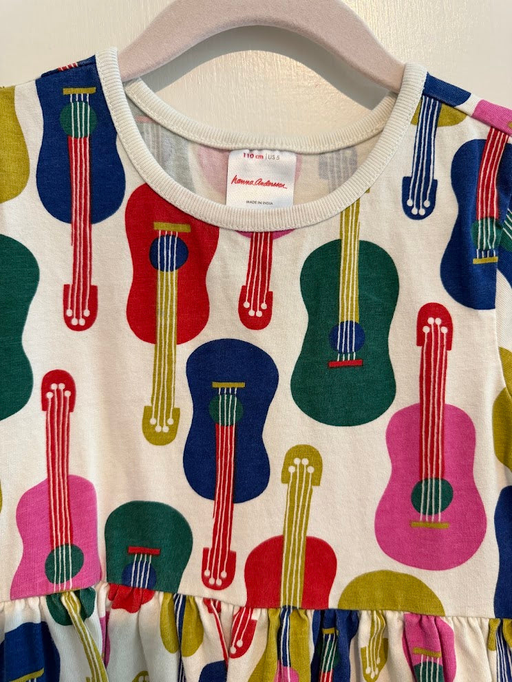 #9 Girls Hanna 110 (5) Guitar Long Sleeve Dress