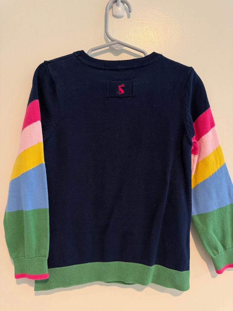 #9 Girls 5Y Joules Crewneck Sweater Rainbow Horse _ VGUC