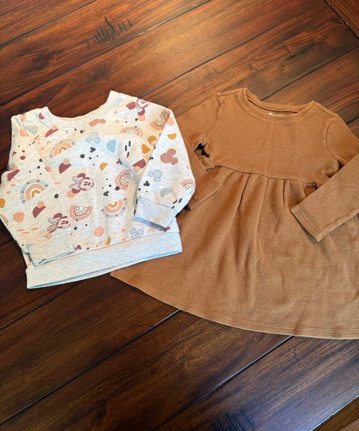 #51 2T Winter Bundle Waffle Knit Dress and Mickey Sweatshirt