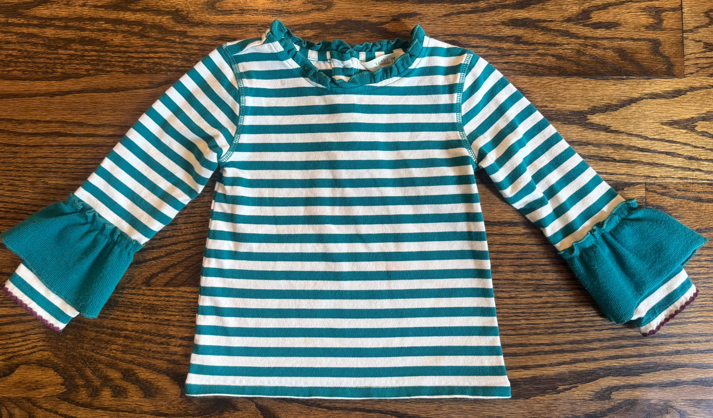 Seller #172 Matilda Jane Girls Green Stripes Top Size 2